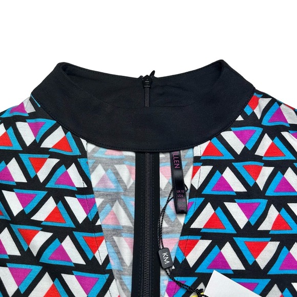 Karen Millen | Women | Geometric Stretch Long Sleeve Choker Blouse | Size 6 US - Picture 9 of 16